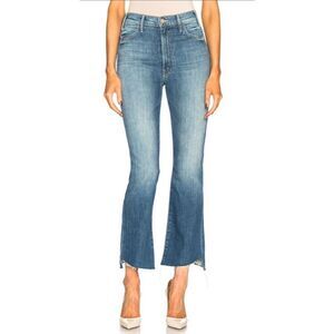 Mother, the two step ankle, fray denim jeans, thunderstruck, 28